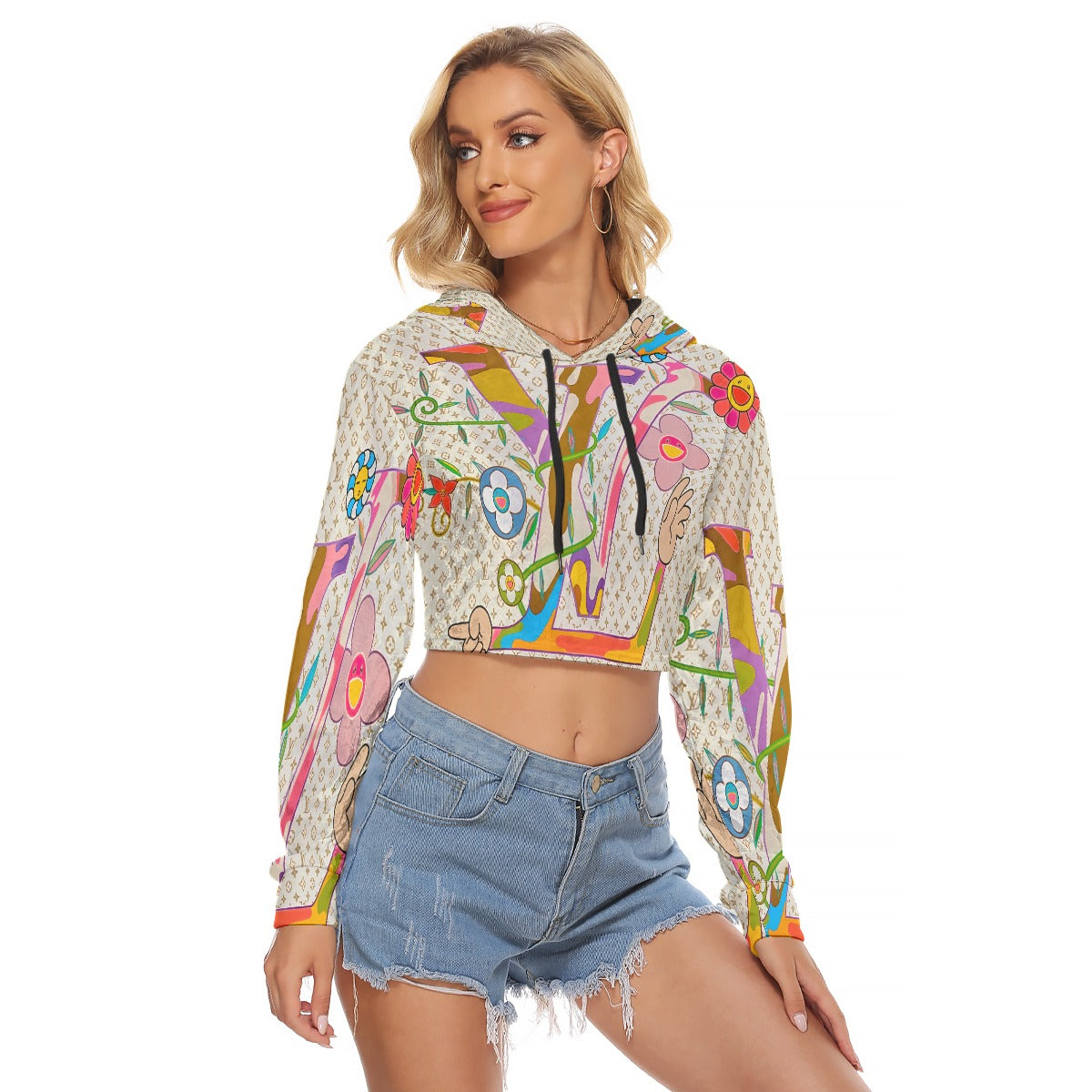 Wooktress Louie  Crop Top Hoodie|Velvet