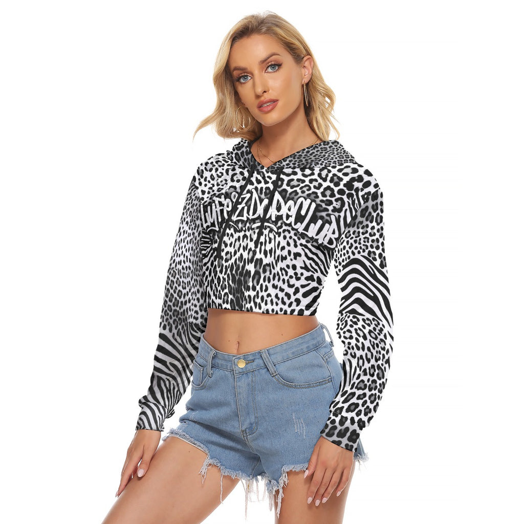lyfeizdoeclub crop top velvet hoodie