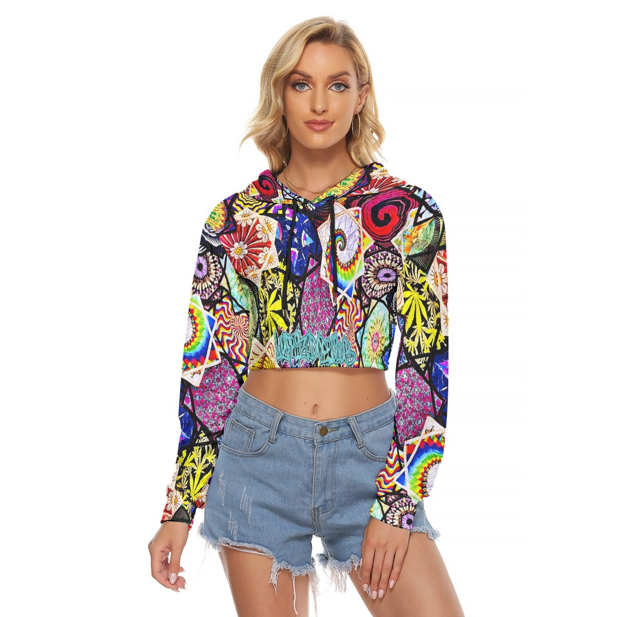 Flowstar Crop Top Velvet Hoodie
