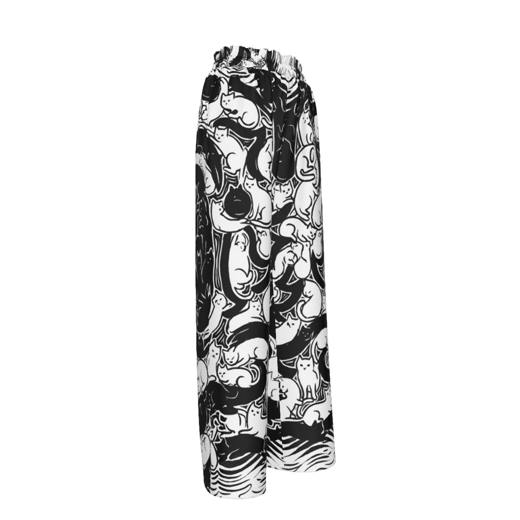 katz Women's Faux Silk Wide-Leg Pants