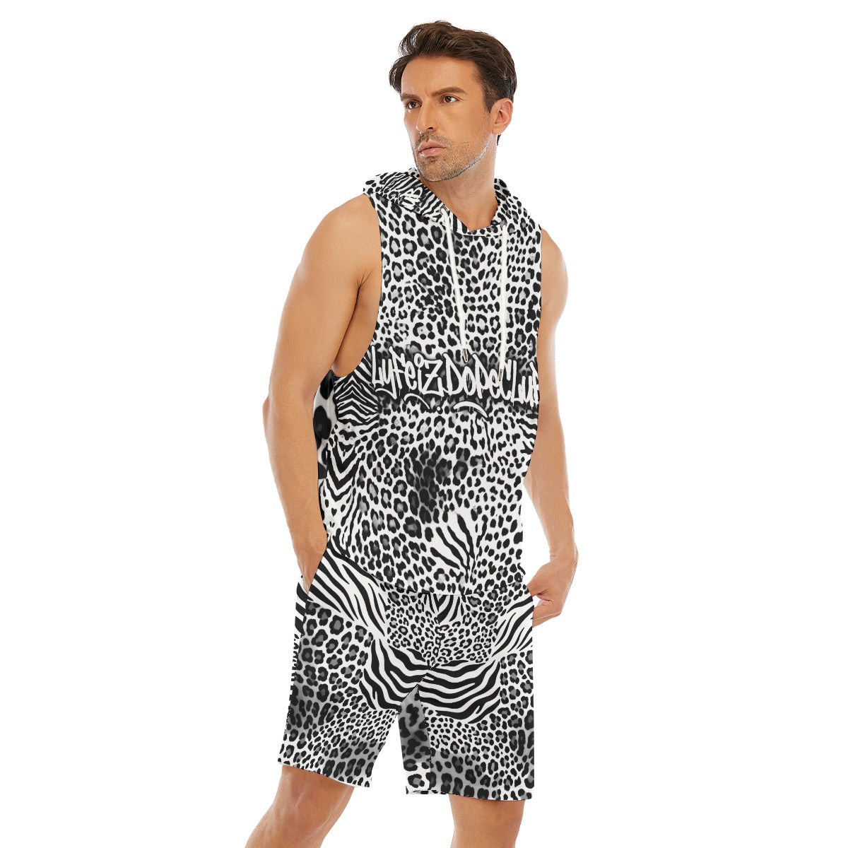 Lyfeizdopeclub  Men's Sleeveless hoodie And Shorts Set