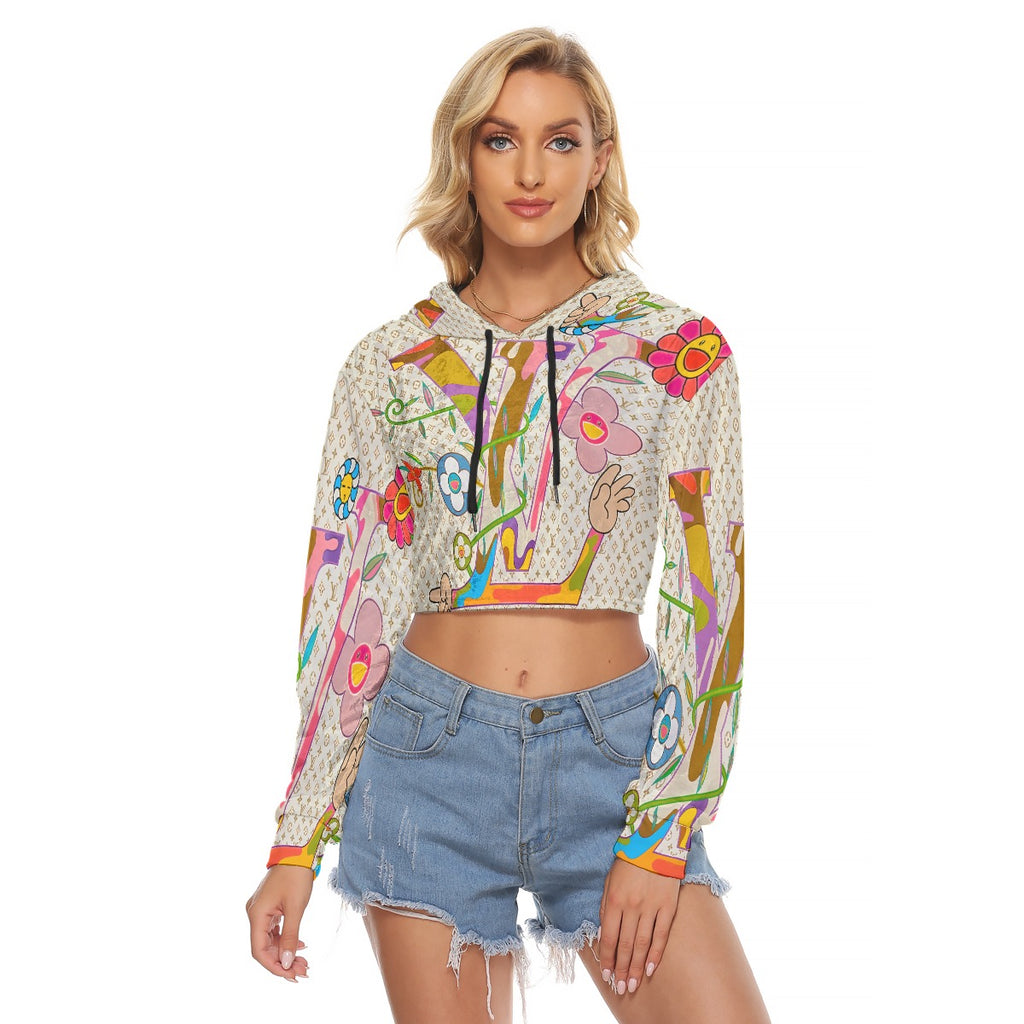 Wooktress Louie  Crop Top Hoodie|Velvet