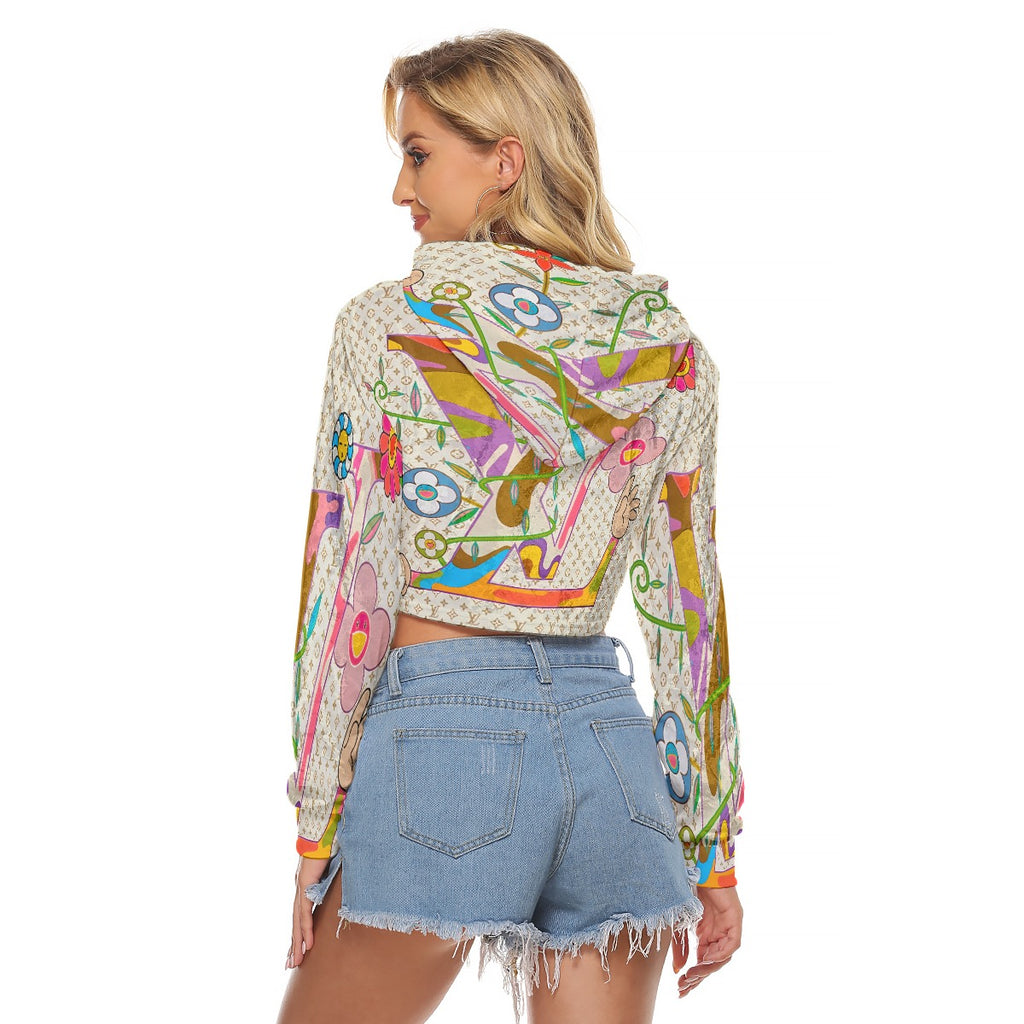 Wooktress Louie  Crop Top Hoodie|Velvet